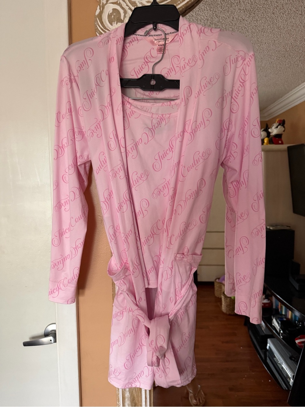 NEW 3 Piece, Juicy Couture Logo Robe with Matching Tank and Shorts